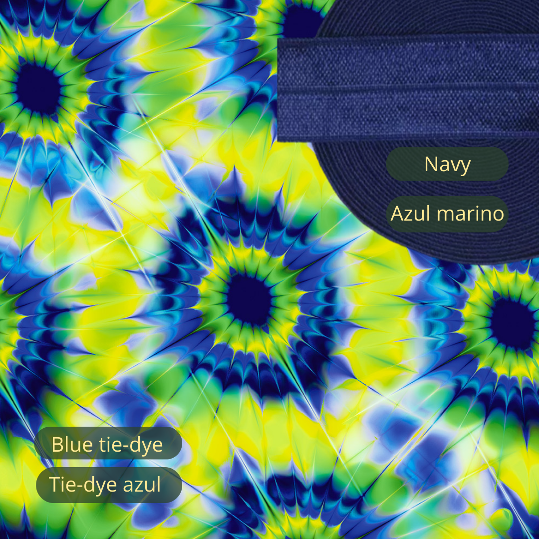 Arm Cozies - Blue tie-dye - Green Giraffe