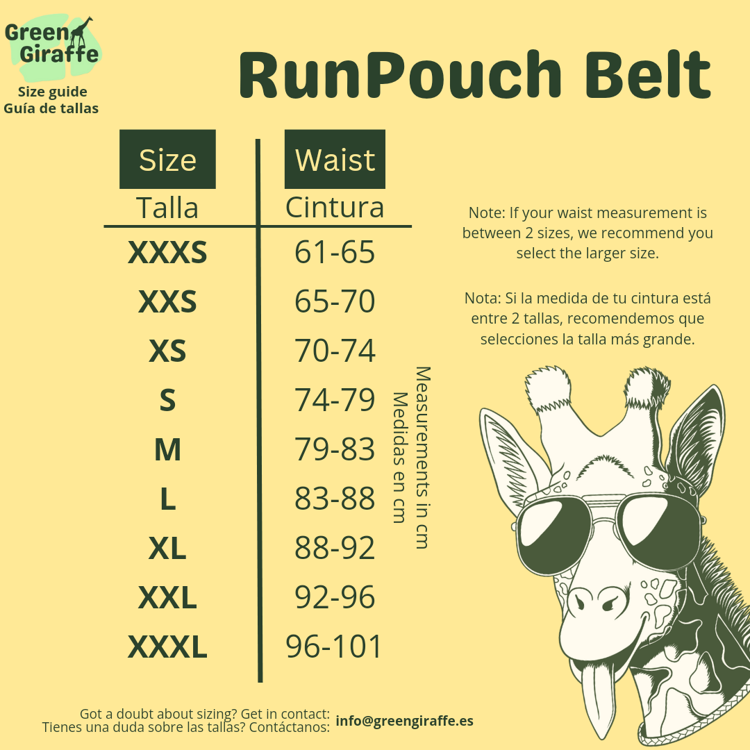 RunPouch Running Belt - Green Giraffe Original Design - Green Giraffe