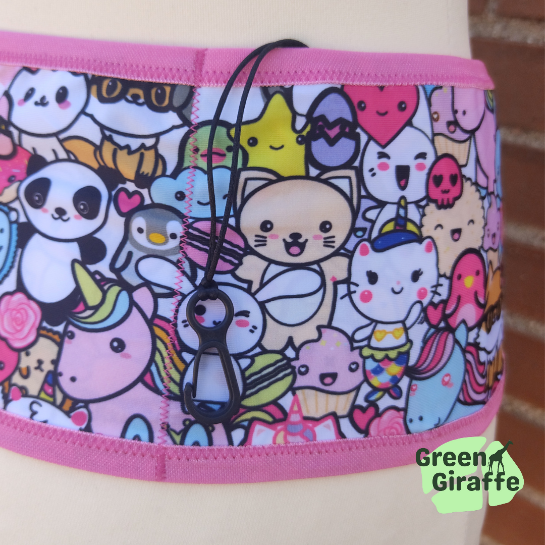 RunPouch Running Belt - Cuties - Adorable & Practical for Everyday Use - Green Giraffe