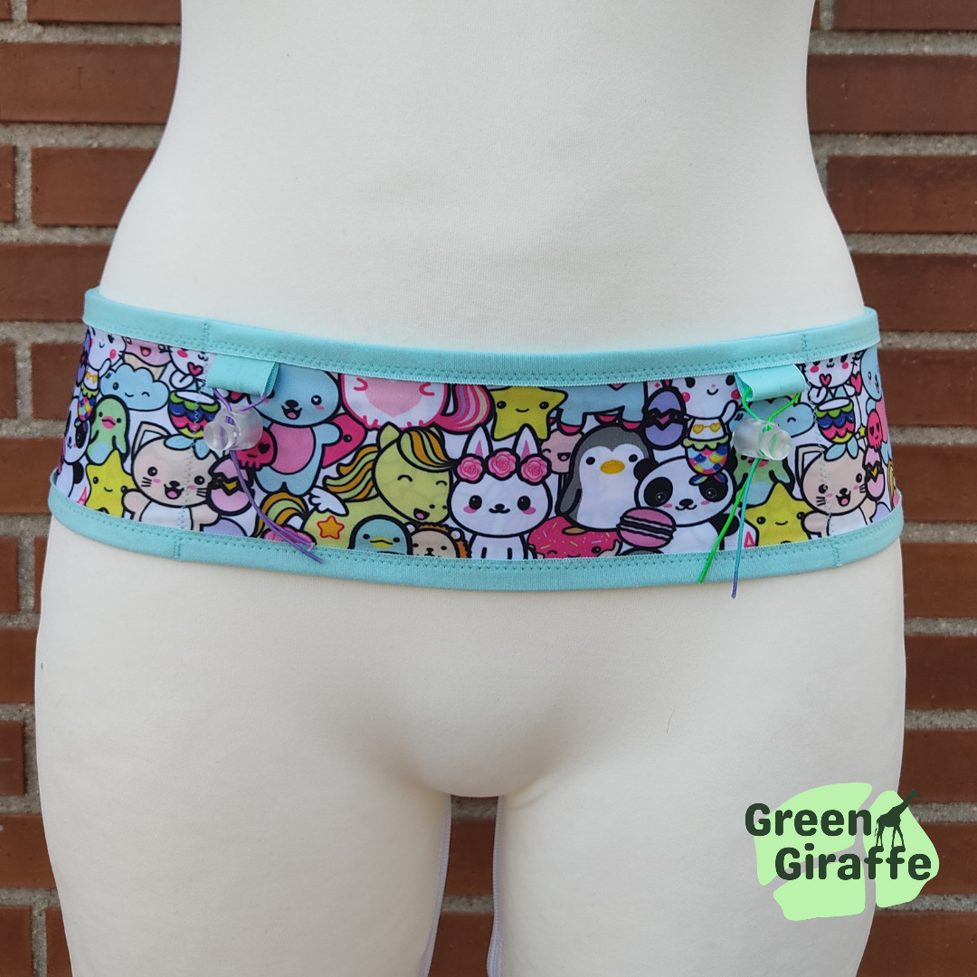 RunPouch Running Belt - Cuties - Adorable & Practical for Everyday Use - Green Giraffe