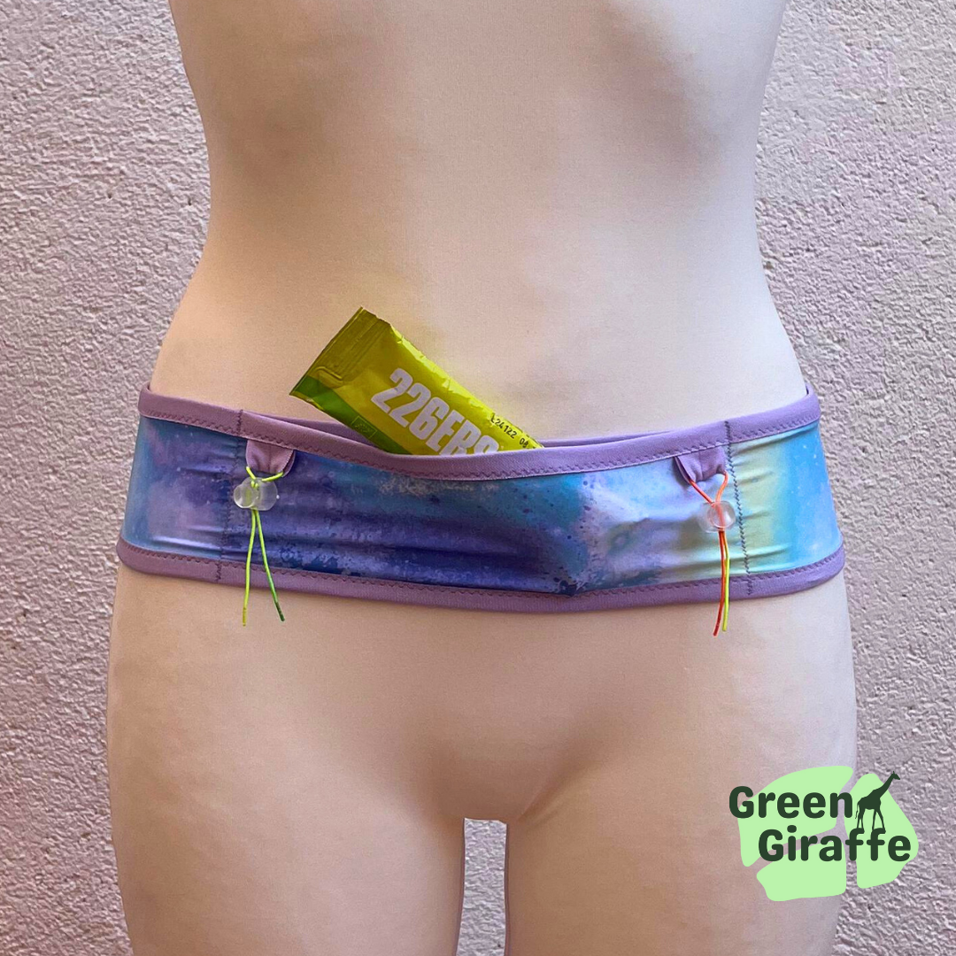 RunPouch Running Belt - Purple sherbet - Green Giraffe