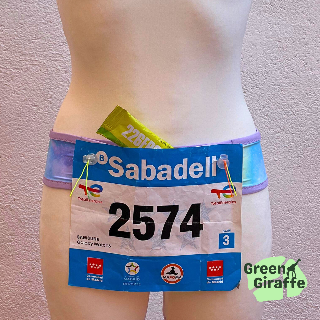 RunPouch Running Belt - Purple sherbet - Green Giraffe