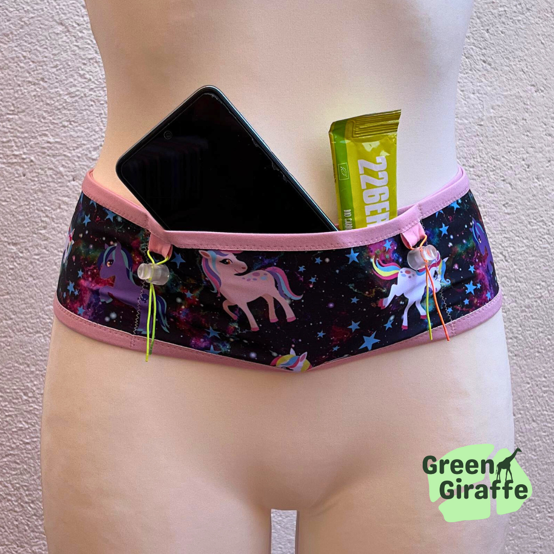 RunPouch Running Belt - Space Pony | Whimsical & Fun for Active Adventures - Green Giraffe