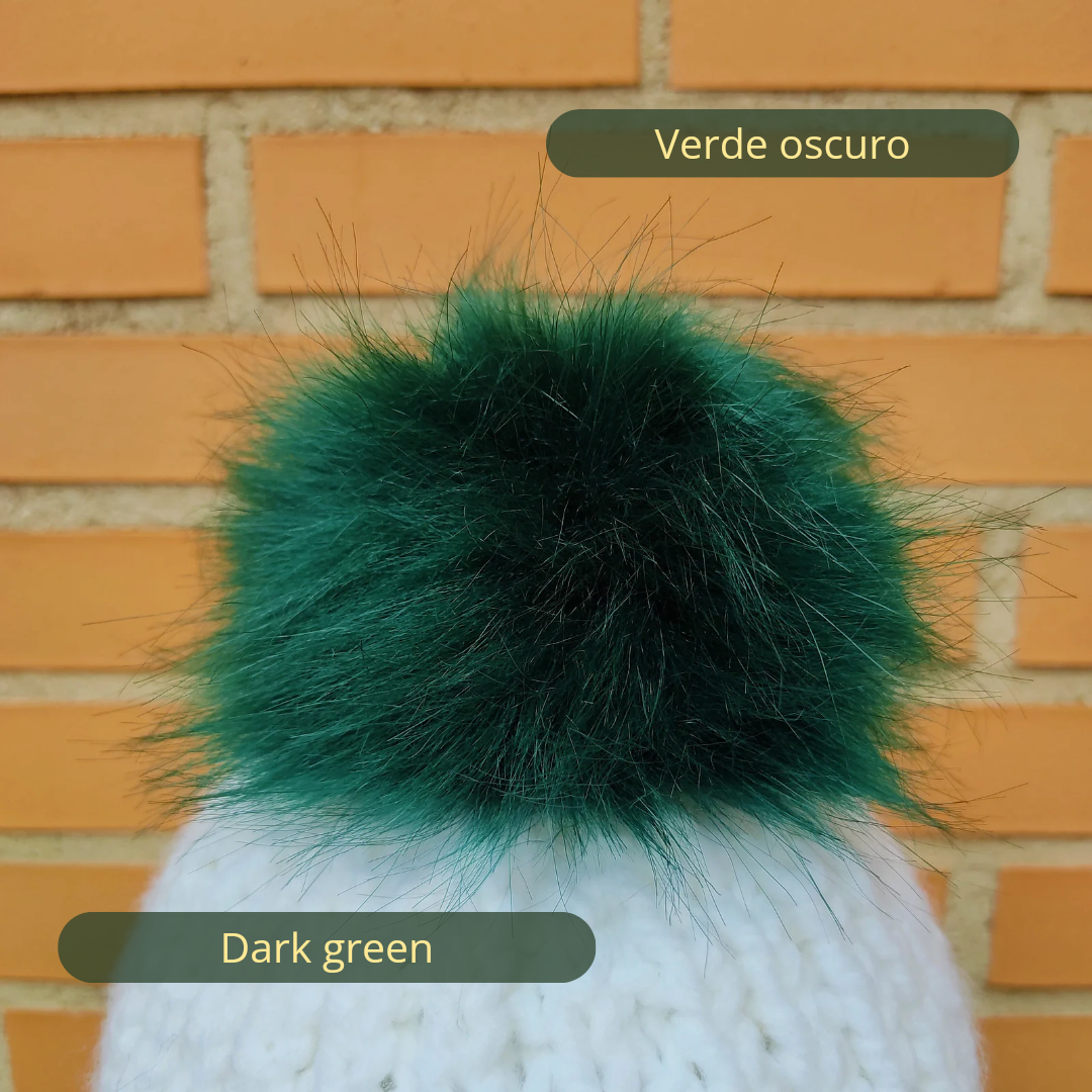 Dark green coloured pompom