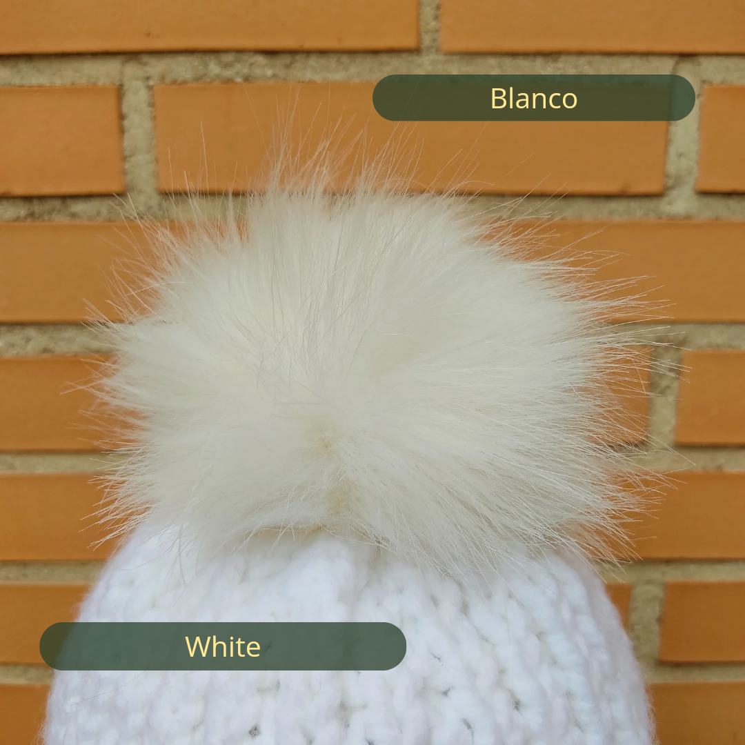 White coloured pompom