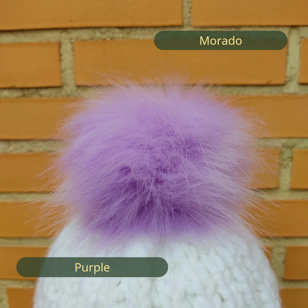 Purple coloured pompom