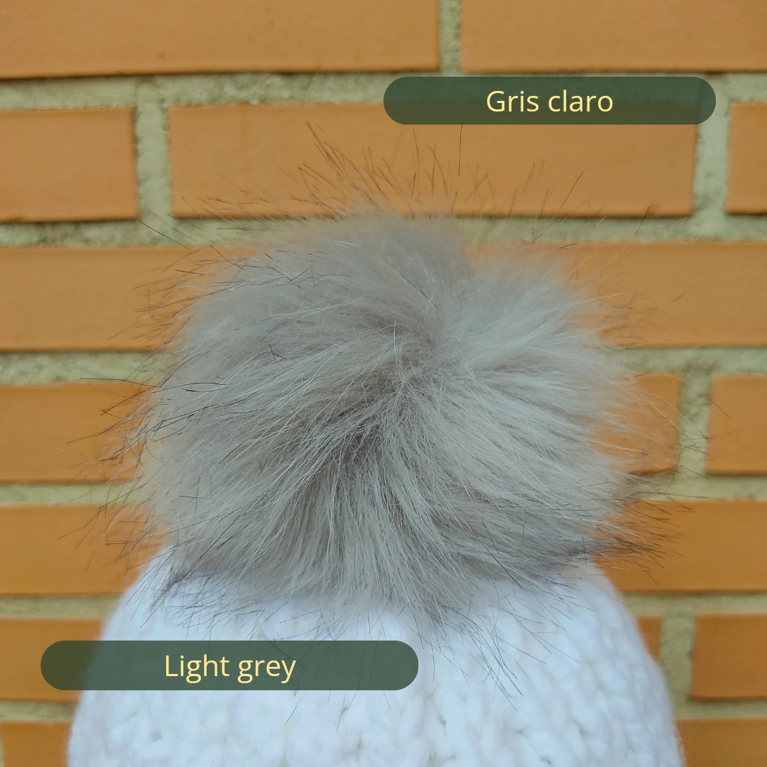 Light grey coloured pompom
