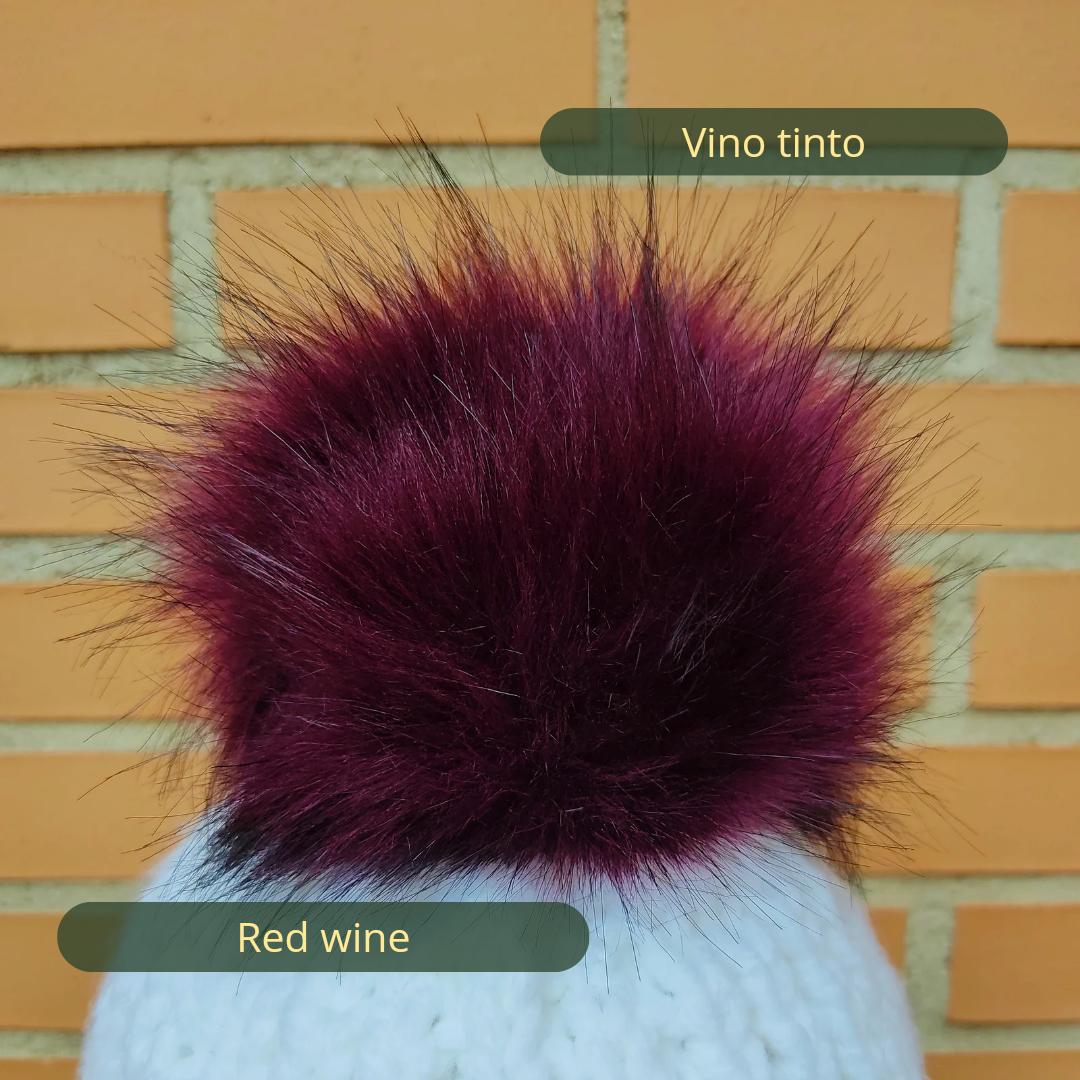 Red wine coloured pompom