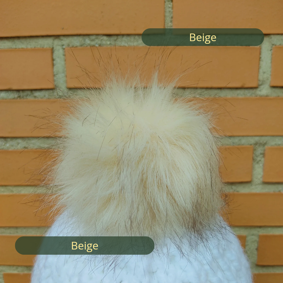 Beige coloured pompom