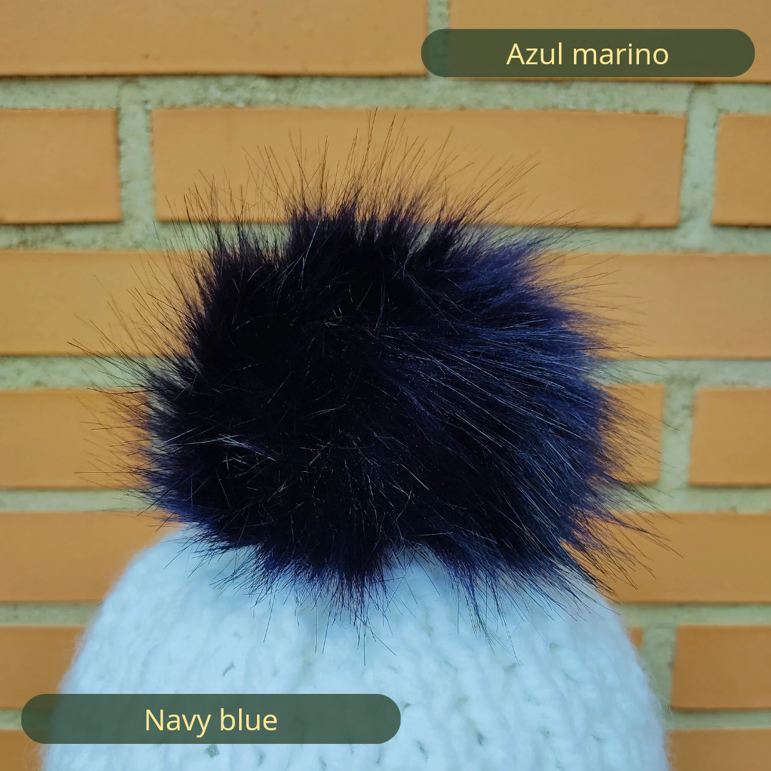 Navy blue coloured pompom