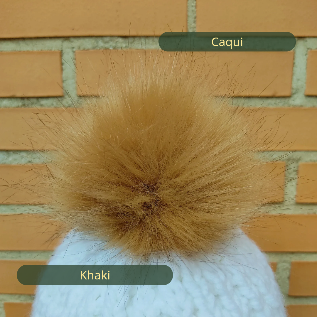 Khaki brown coloured pompom