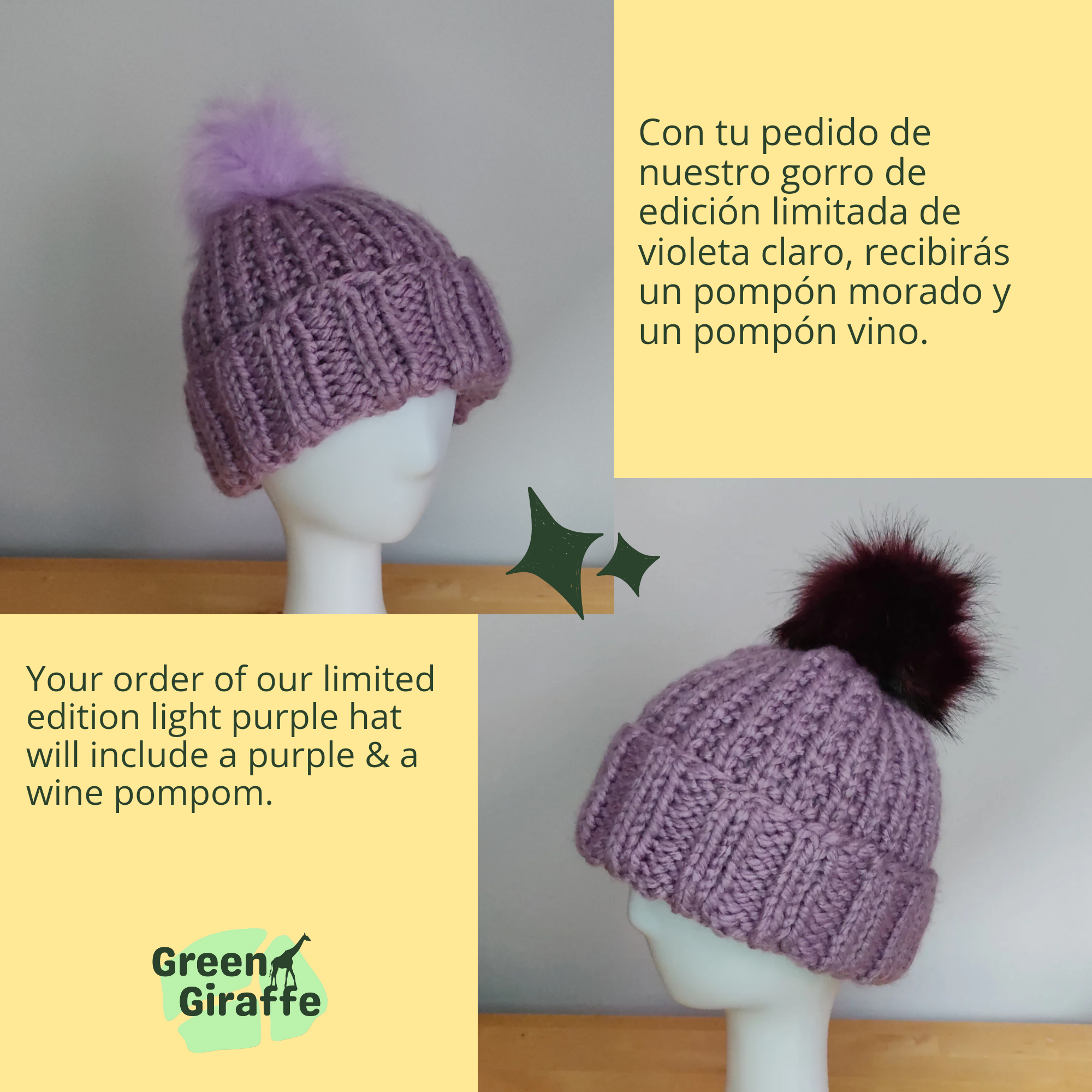 PomSwitch Woolly Hat - Green Giraffe