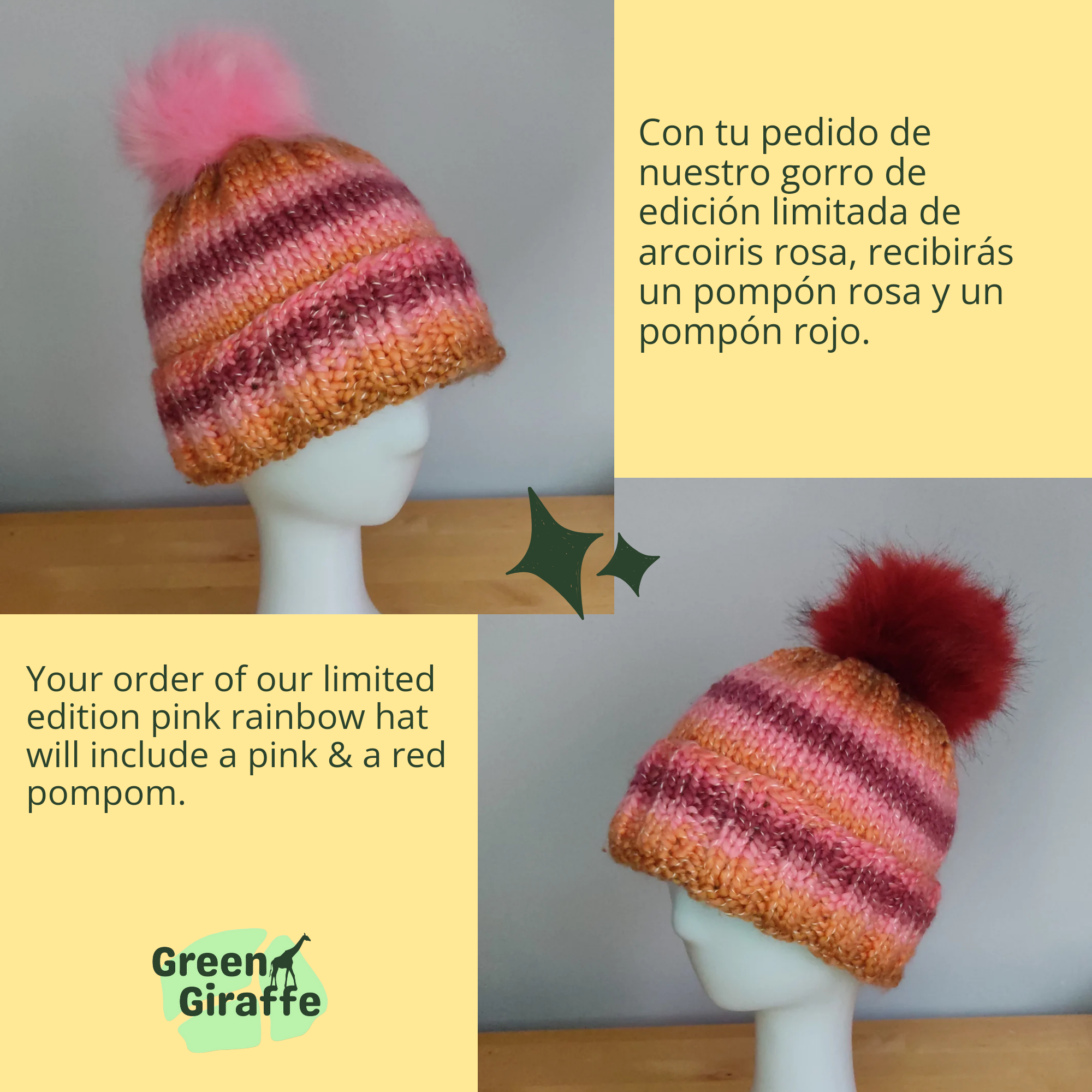 PomSwitch Woolly Hat - Green Giraffe
