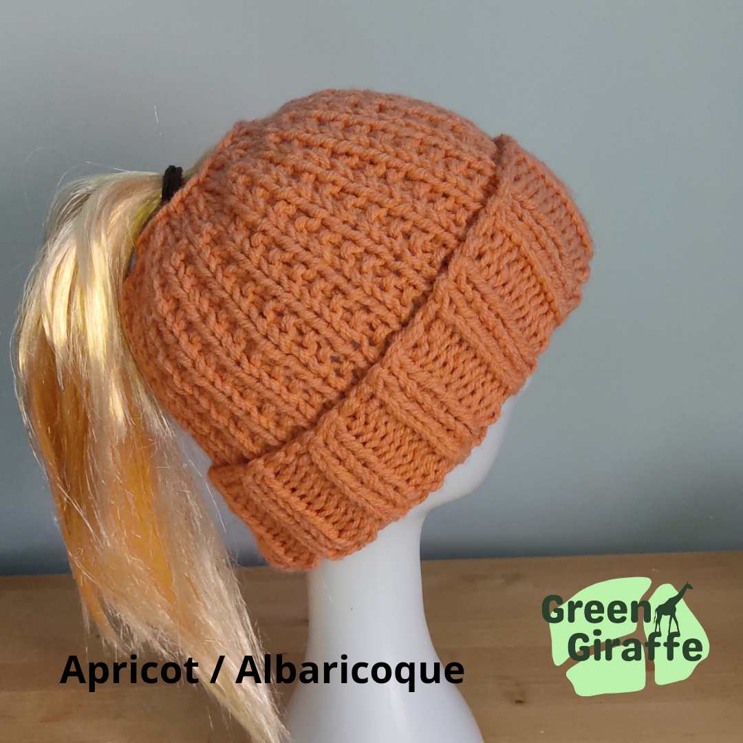 Ponytail Perfect Woolly Hat - Green Giraffe