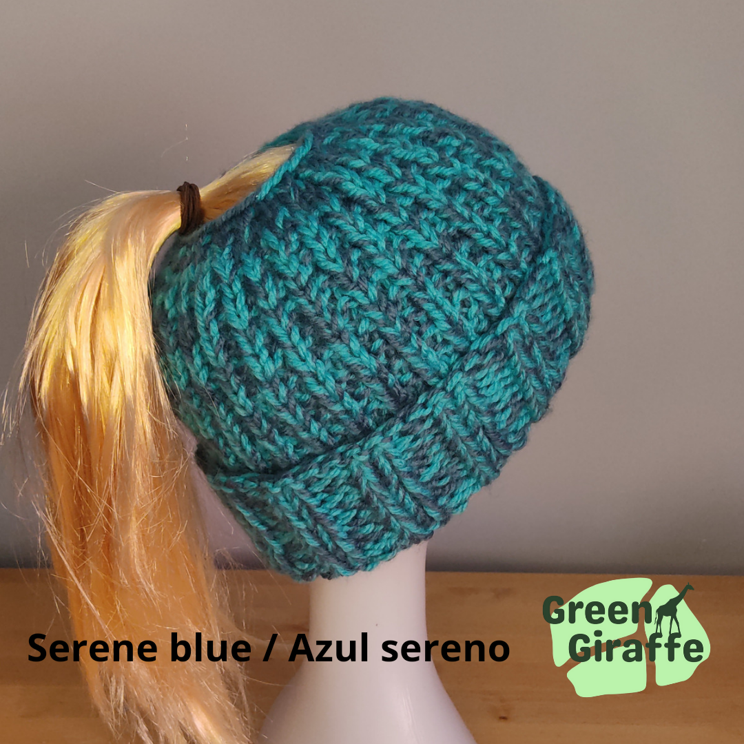 Ponytail Perfect Woolly Hat - Green Giraffe