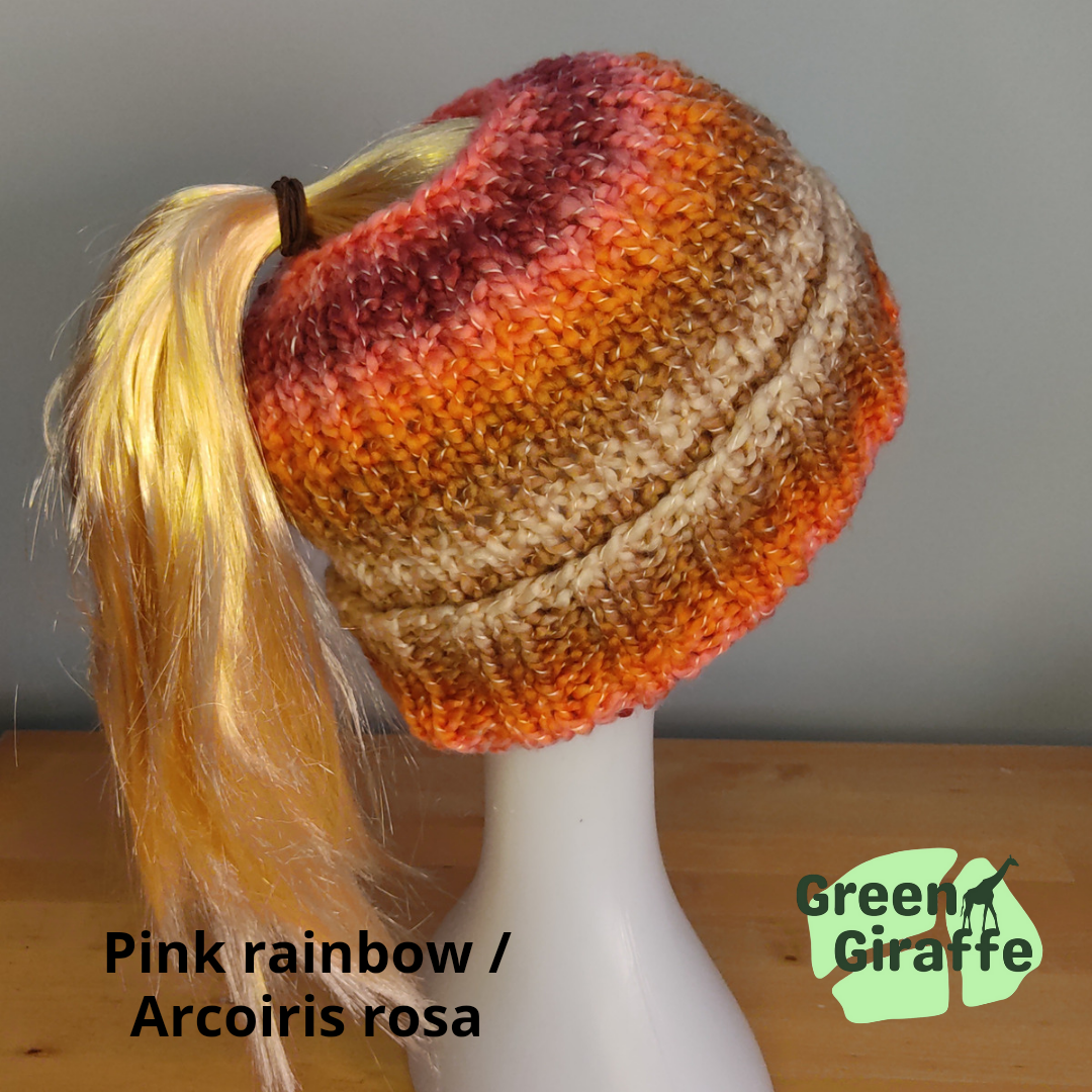 Ponytail Perfect Woolly Hat - Green Giraffe