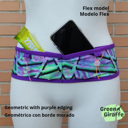 RunPouch Running Belt - Geometric | Modern & Versatile for Fitness Enthusiasts - Green Giraffe