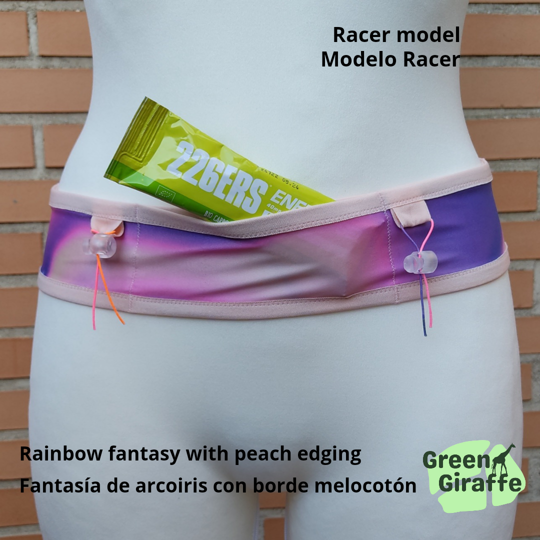 RunPouch Running Belt - Rainbow Fantasy | Colorful & Fun for Active Adventures - Green Giraffe