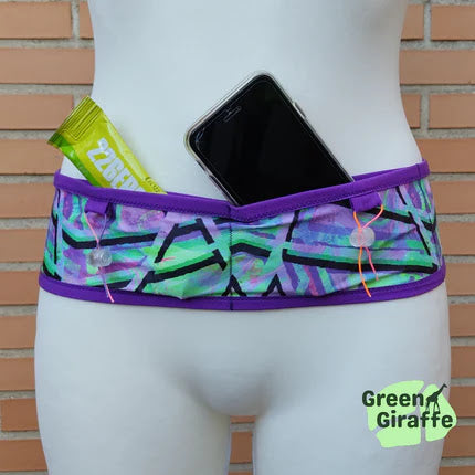 RunPouch Running Belt - Geometric | Modern & Versatile for Fitness Enthusiasts - Green Giraffe