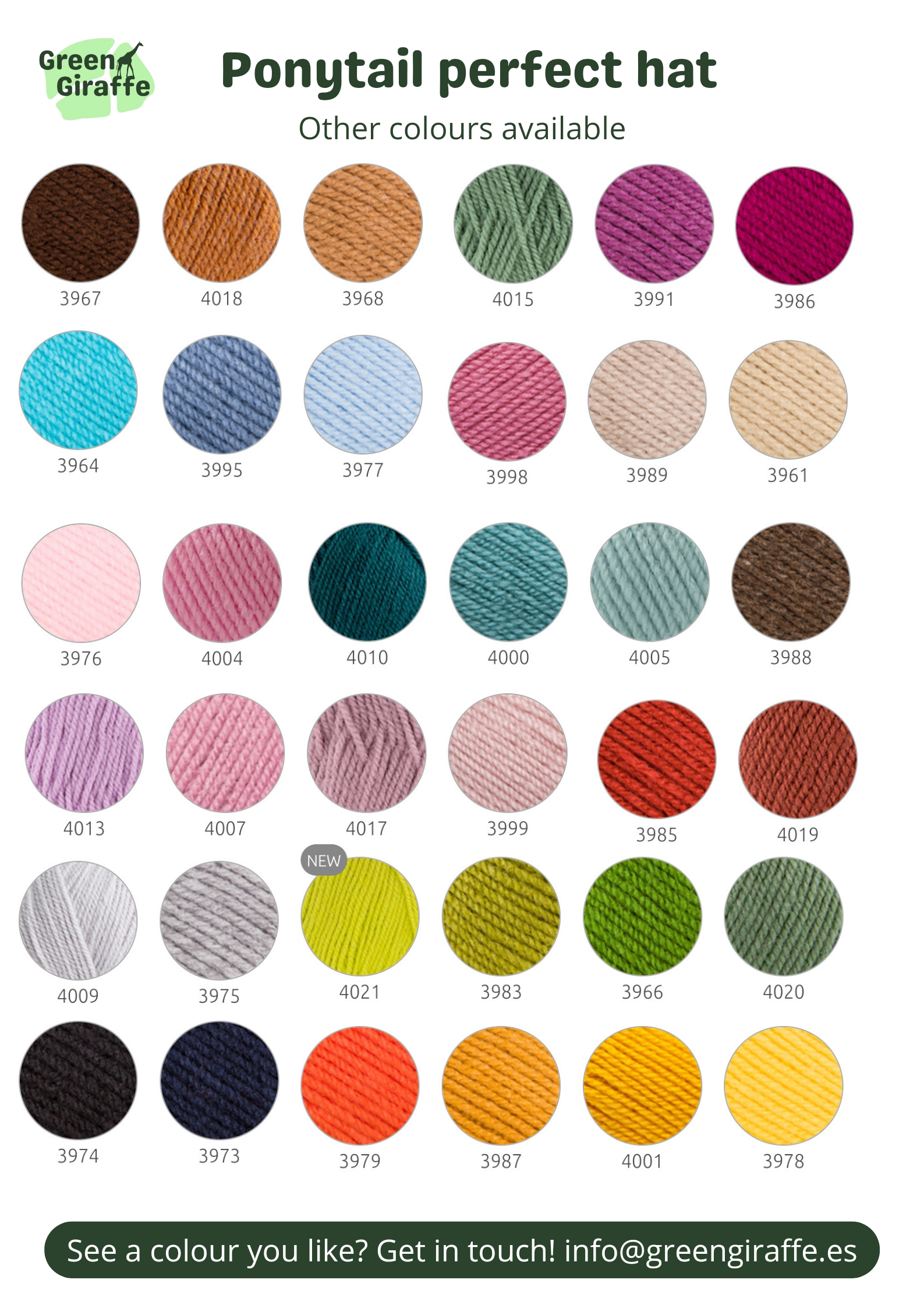 Ponytail Perfect Woolly Hat - Green Giraffe