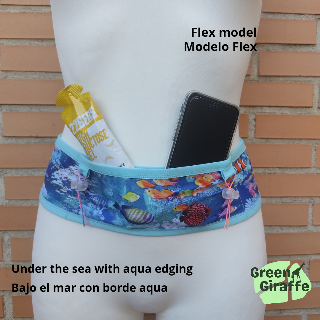 RunPouch Running Belt - Under the Sea | Marine-Inspired for Fitness Enthusiasts - Green Giraffe