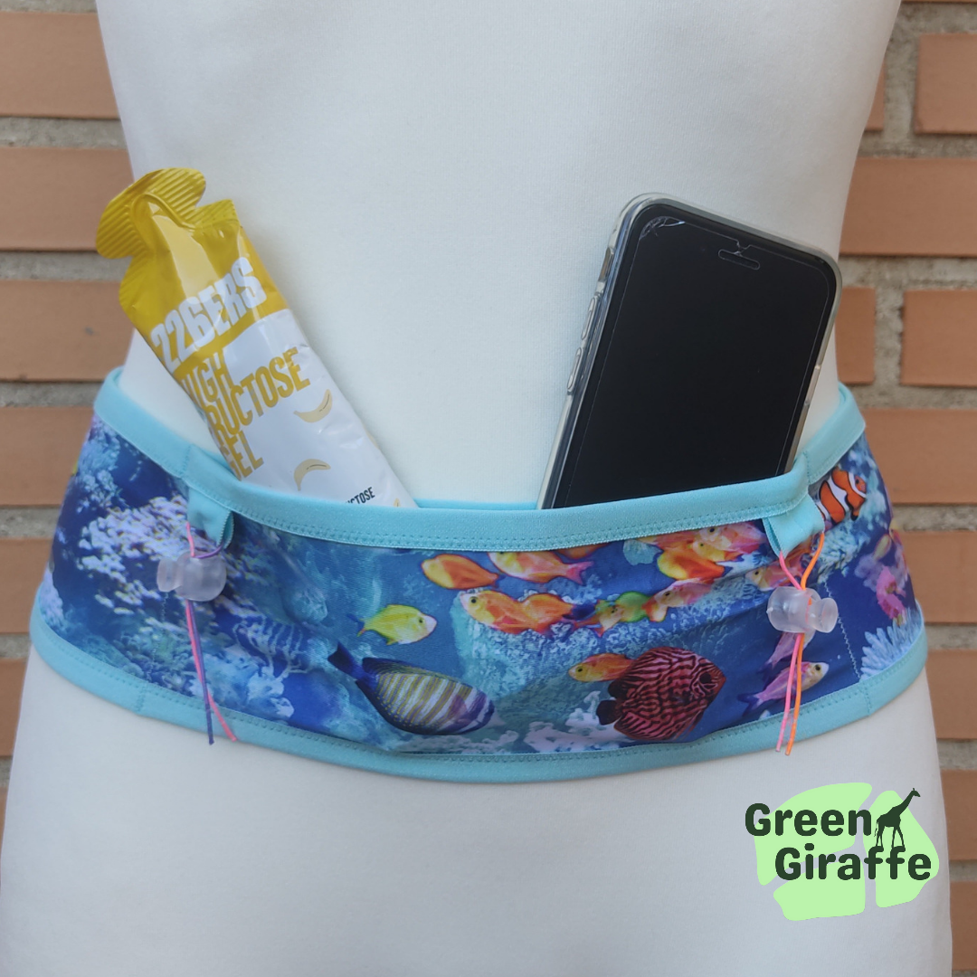 RunPouch Running Belt - Under the Sea | Marine-Inspired for Fitness Enthusiasts - Green Giraffe
