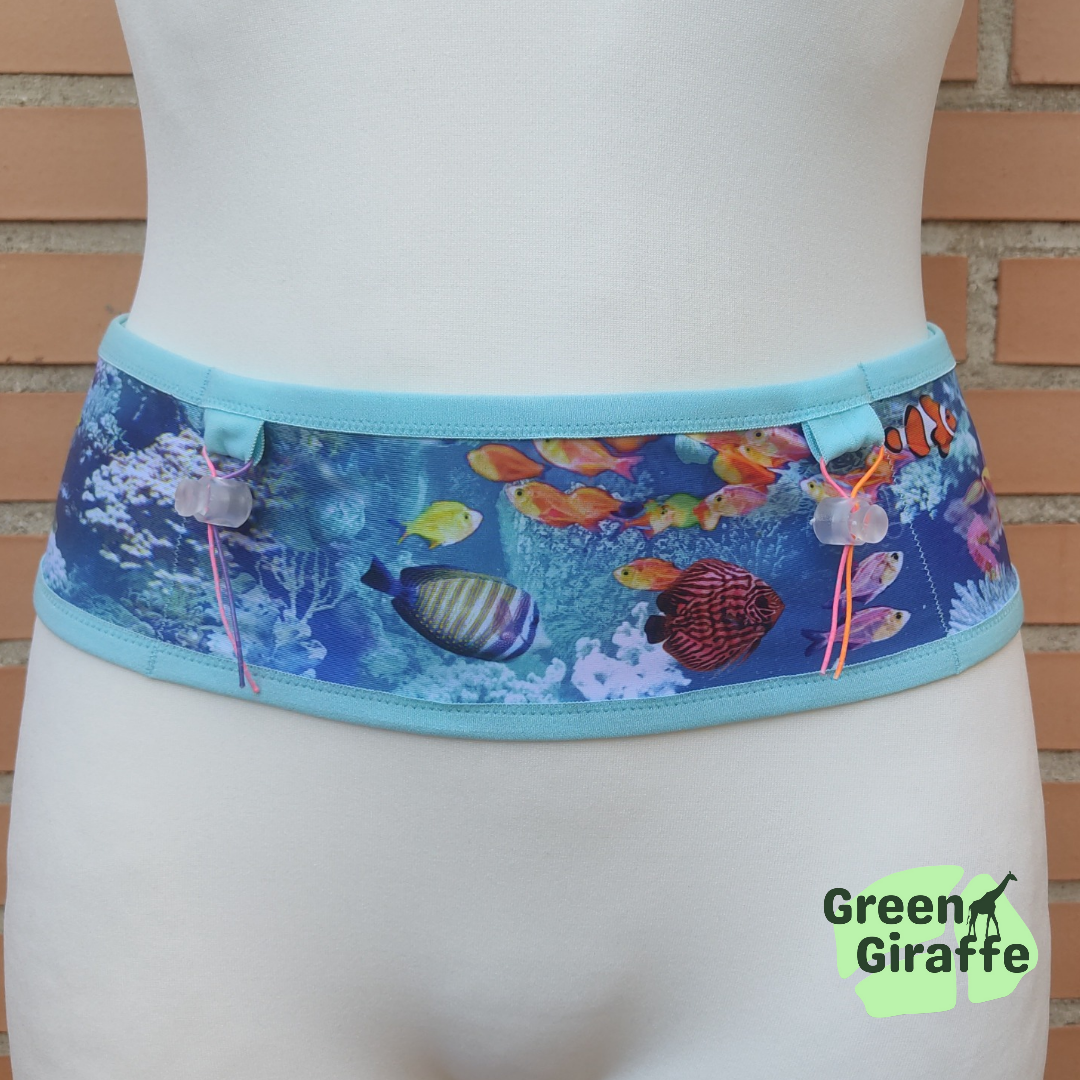 RunPouch Running Belt - Under the Sea | Marine-Inspired for Fitness Enthusiasts - Green Giraffe