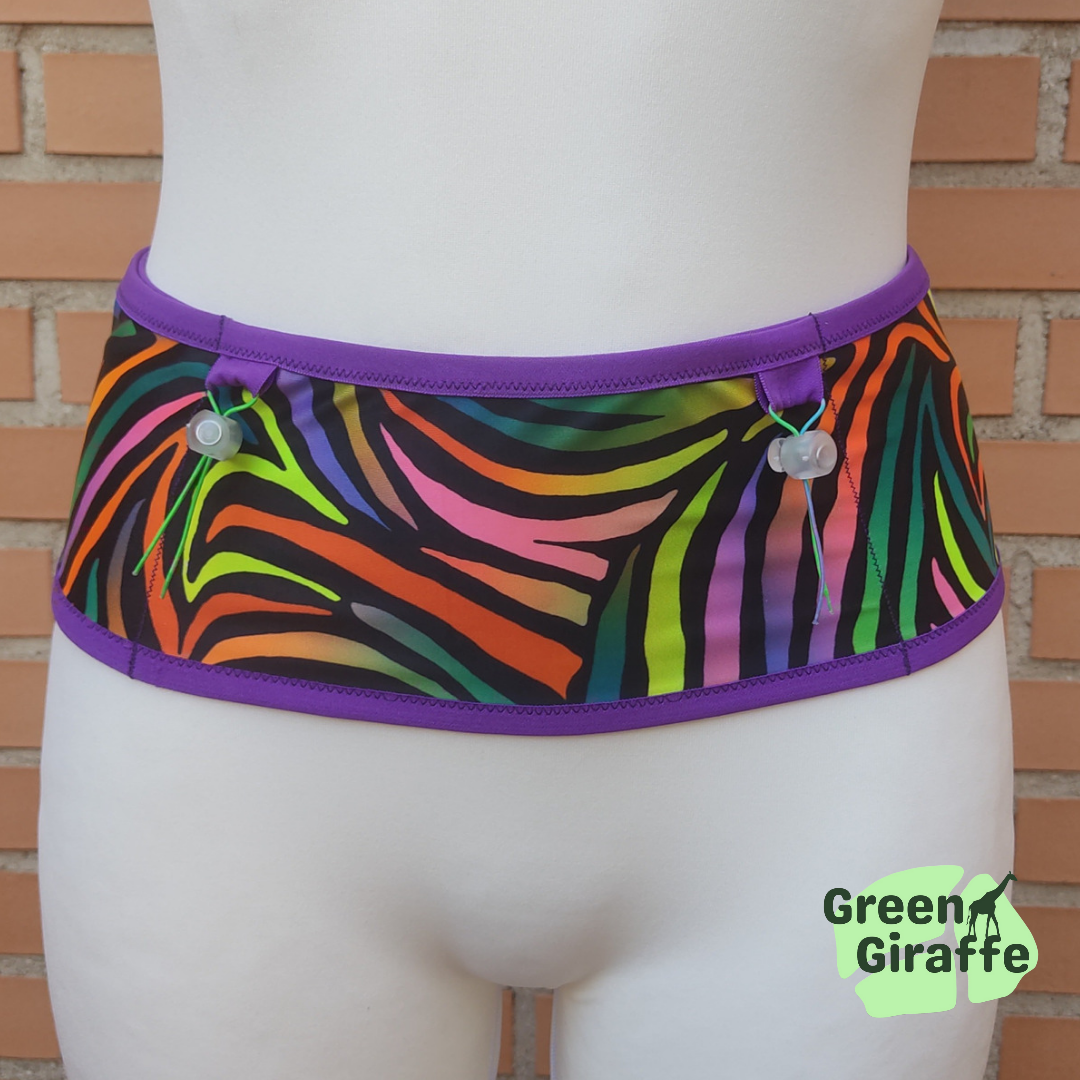 RunPouch Running Belt - Zebra fiesta - Green Giraffe