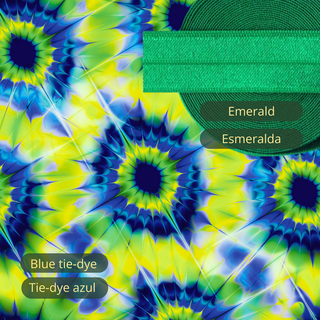 Arm Cozies - Blue tie-dye - Green Giraffe