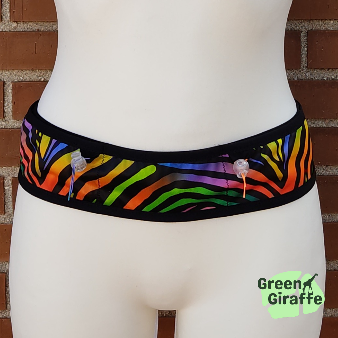 RunPouch Running Belt - Zebra fiesta - Green Giraffe