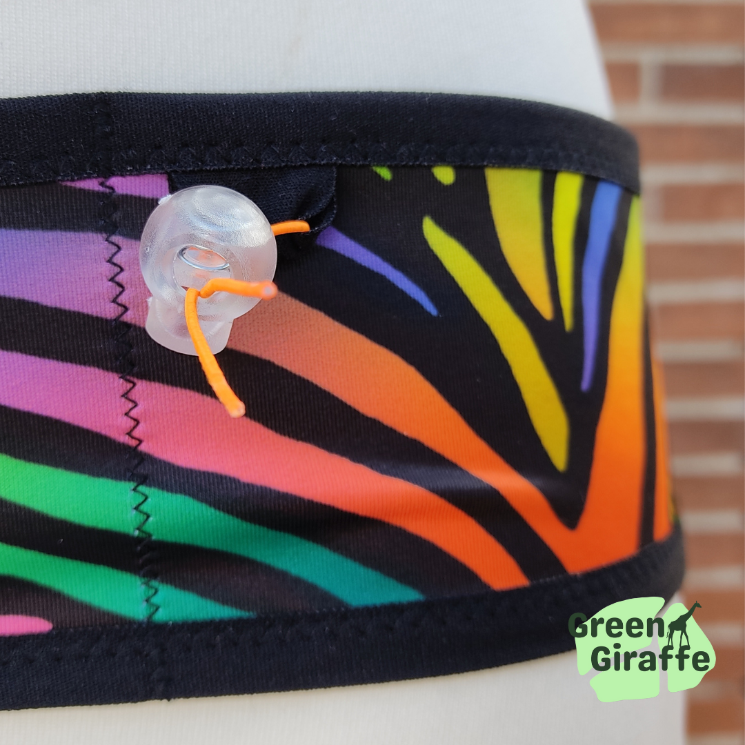 RunPouch Running Belt - Zebra fiesta - Green Giraffe
