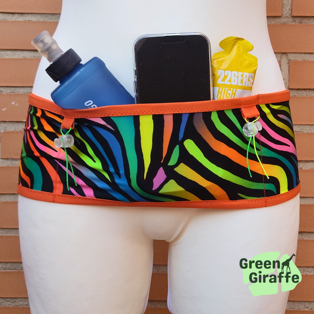 RunPouch Running Belt - Zebra fiesta - Green Giraffe