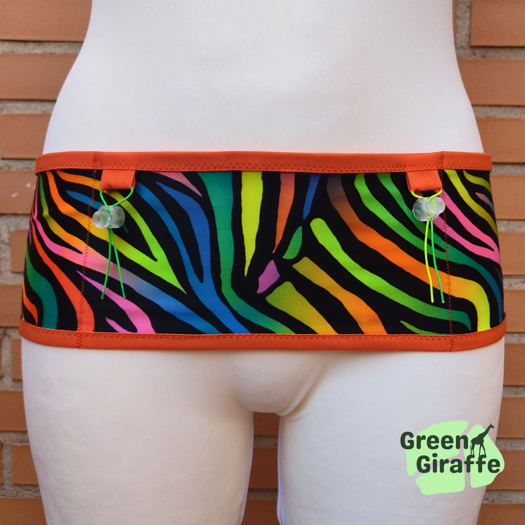 RunPouch Running Belt - Zebra fiesta - Green Giraffe
