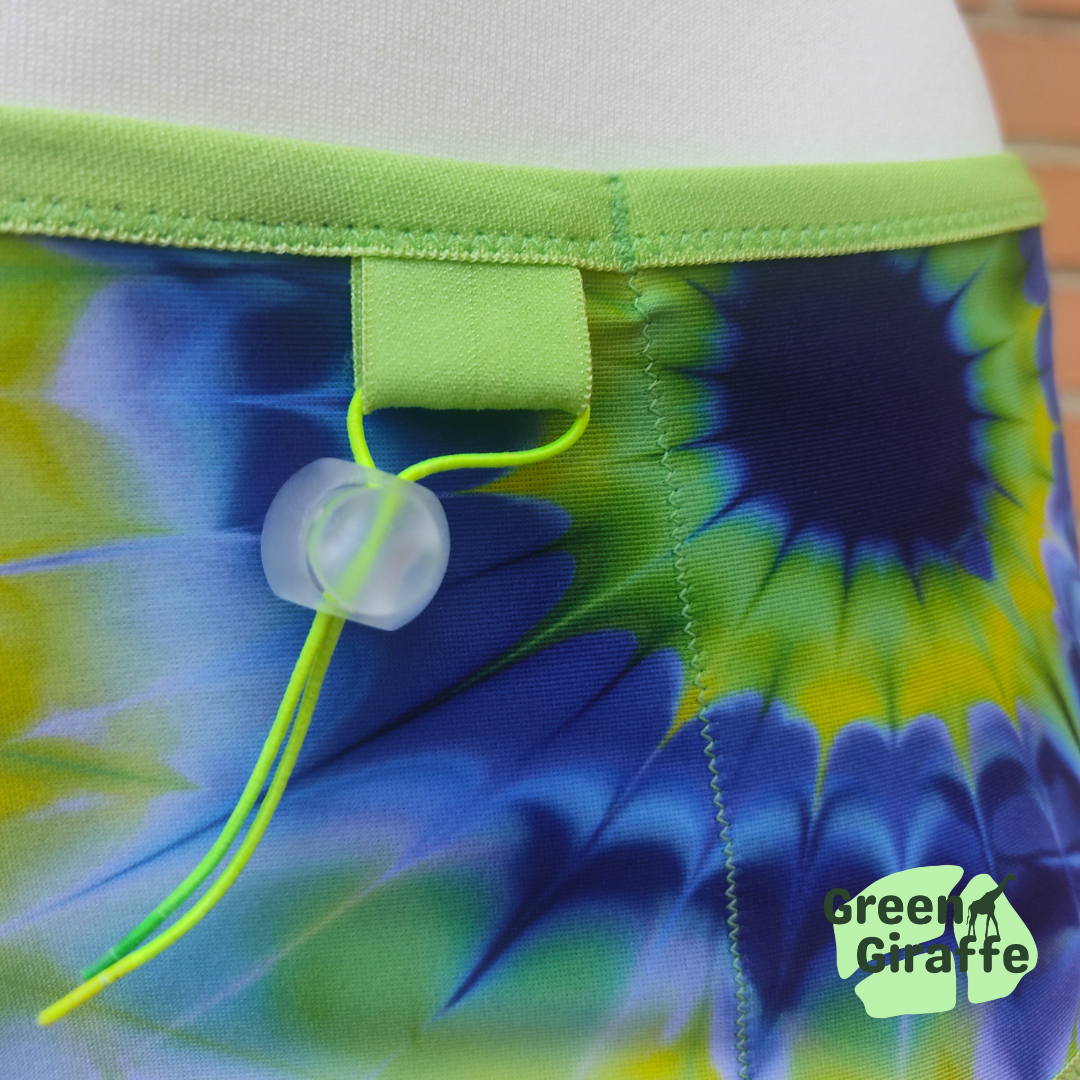 RunPouch Running Belt - Blue tie-dye for Active Lifestyles Runners - Green Giraffe