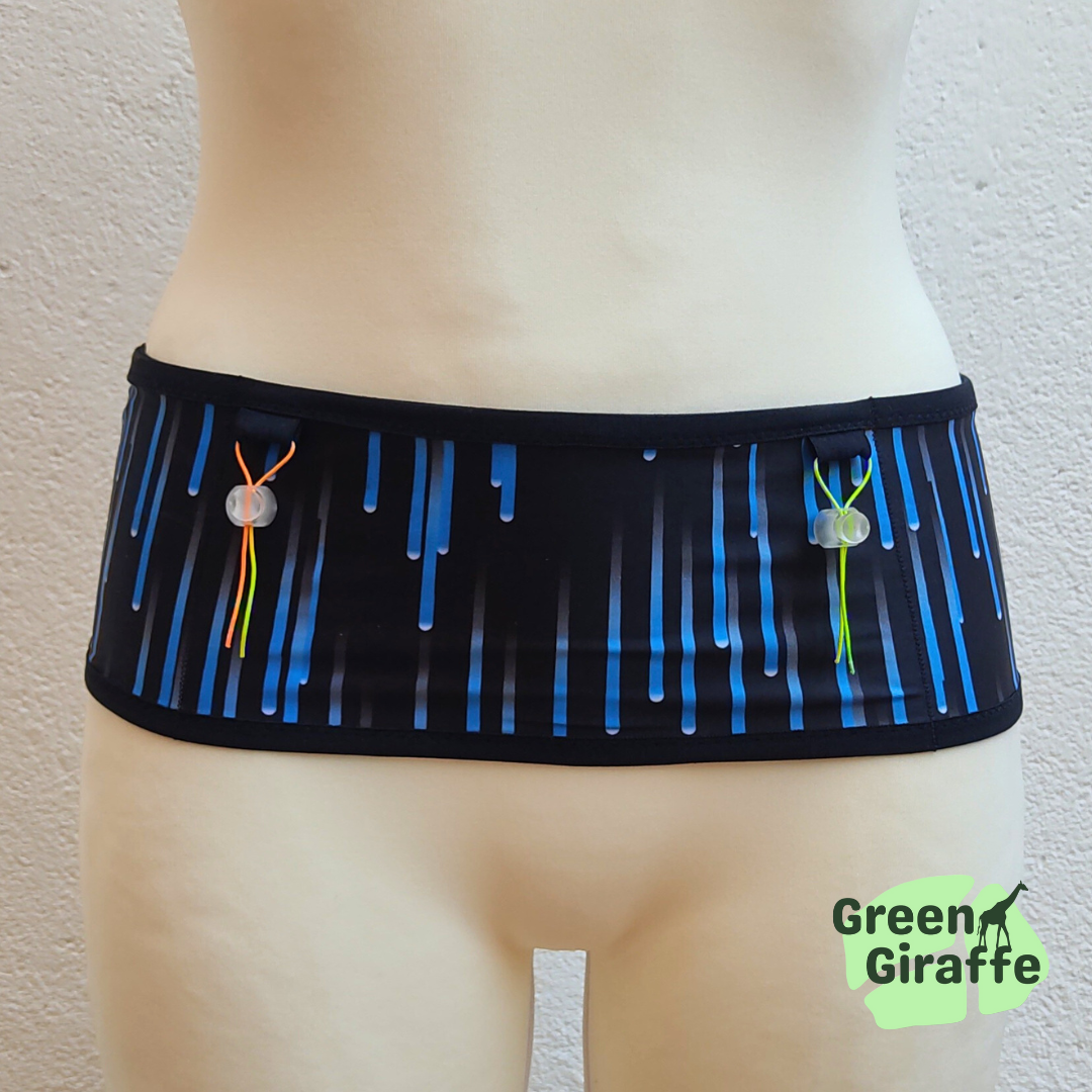 RunPouch Running Belt - Blue cascade - Green Giraffe