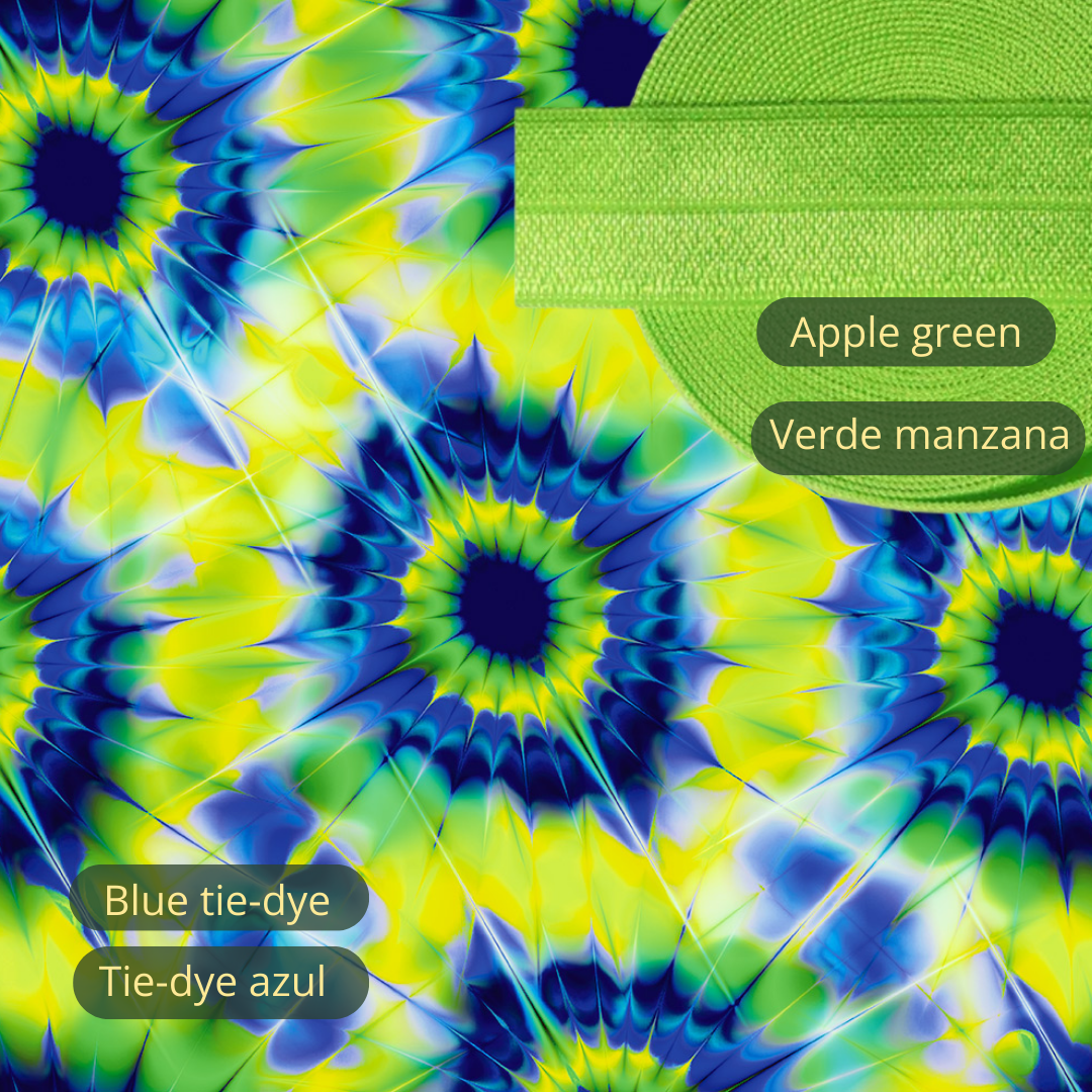 Arm Cozies - Blue tie-dye - Green Giraffe