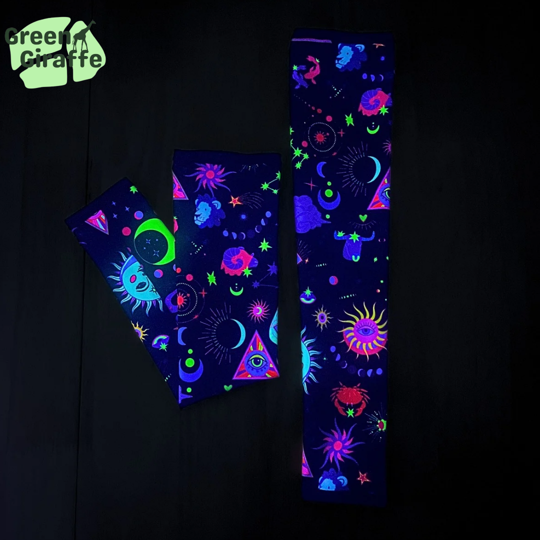 Halloween arm cozies - Luminous orbits - Green Giraffe