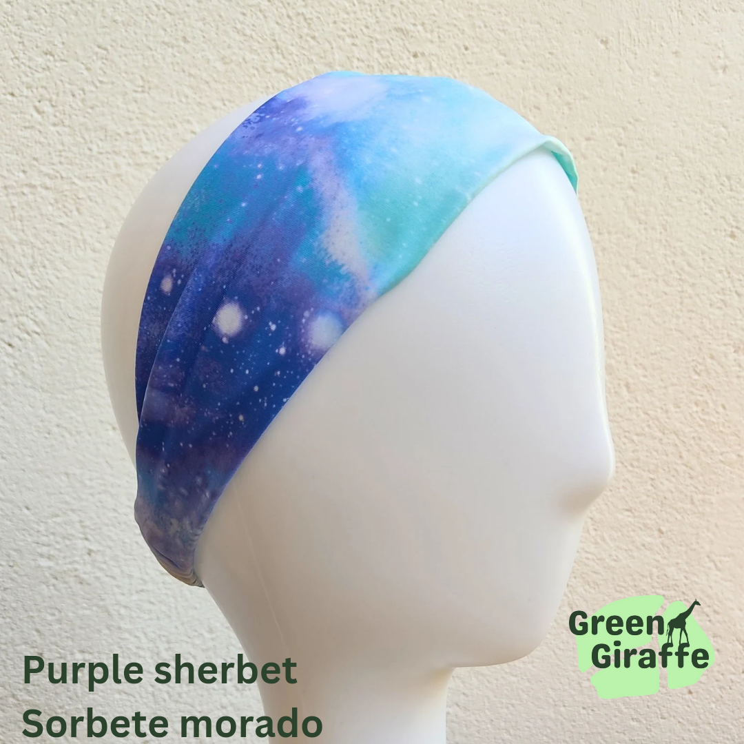 Elasticated Headband | Stretchy & Comfortable - Green Giraffe