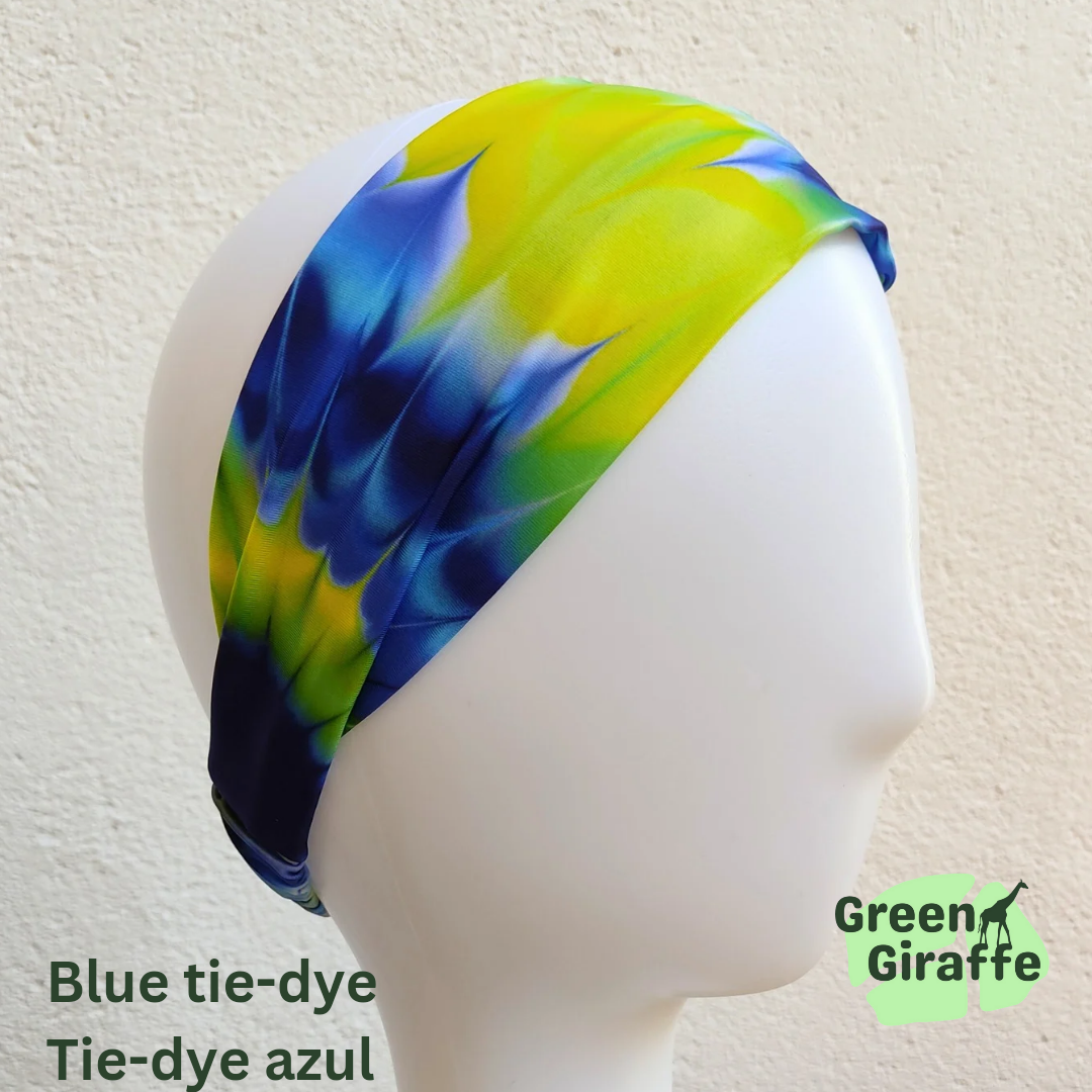 Elasticated headband for women, featuring a sleek elastic section for a secure and adjustable fit.