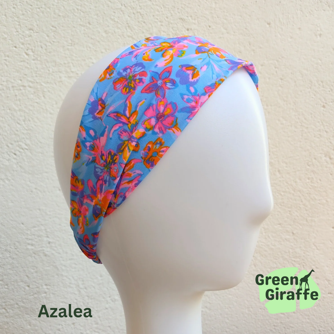 Elasticated headband for women, featuring a sleek elastic section for a secure and adjustable fit.