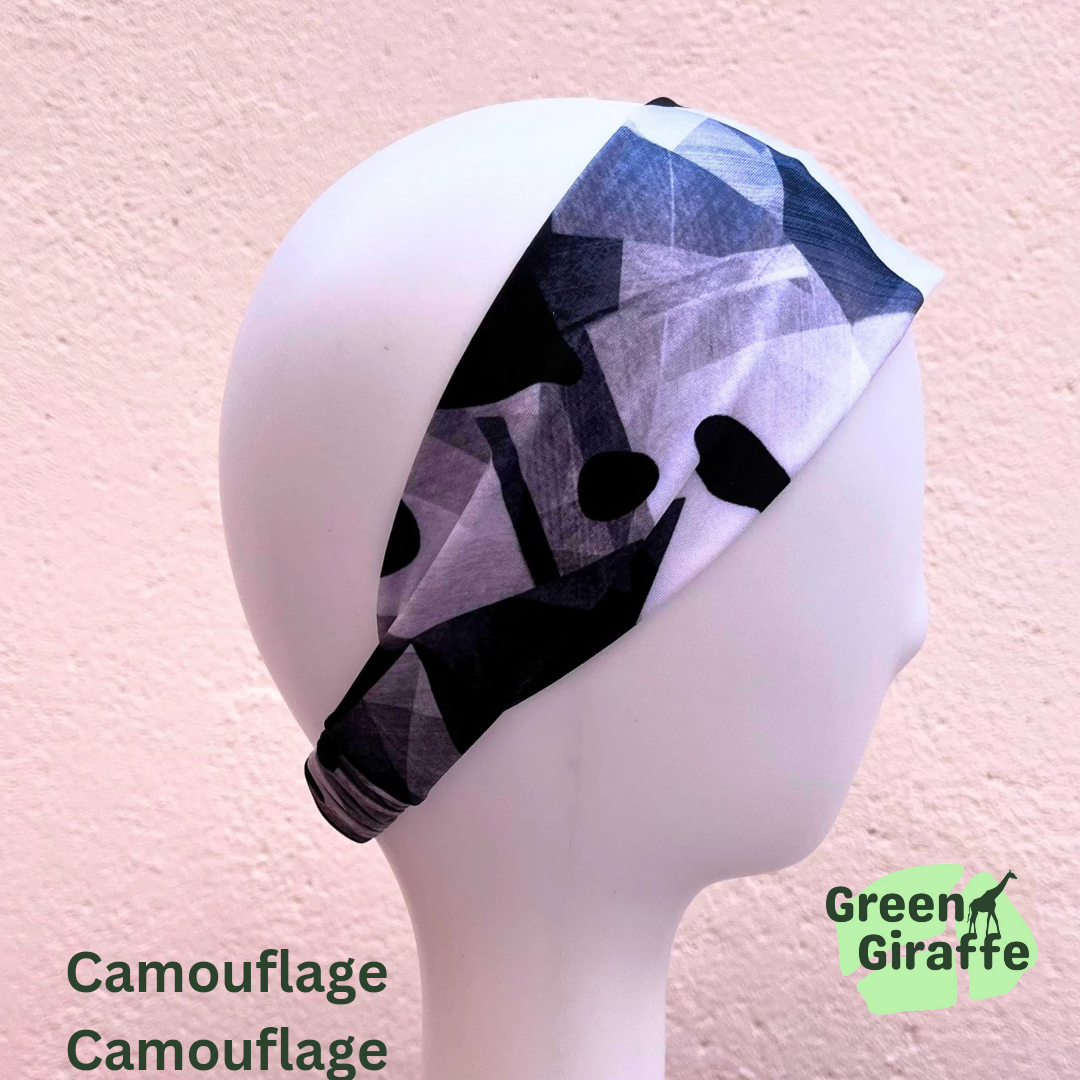 Elasticated Headband | Stretchy & Comfortable - Green Giraffe
