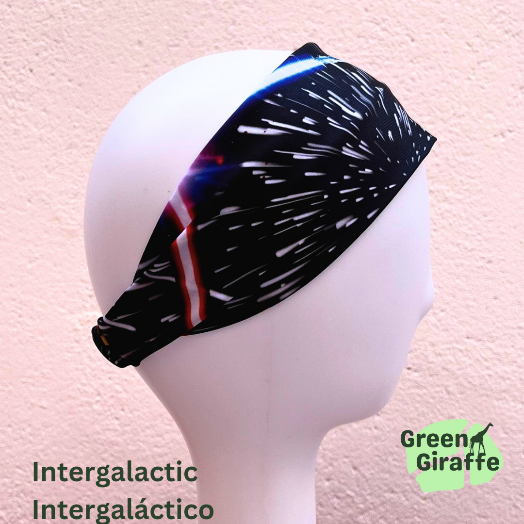 Elasticated Headband | Stretchy & Comfortable - Green Giraffe