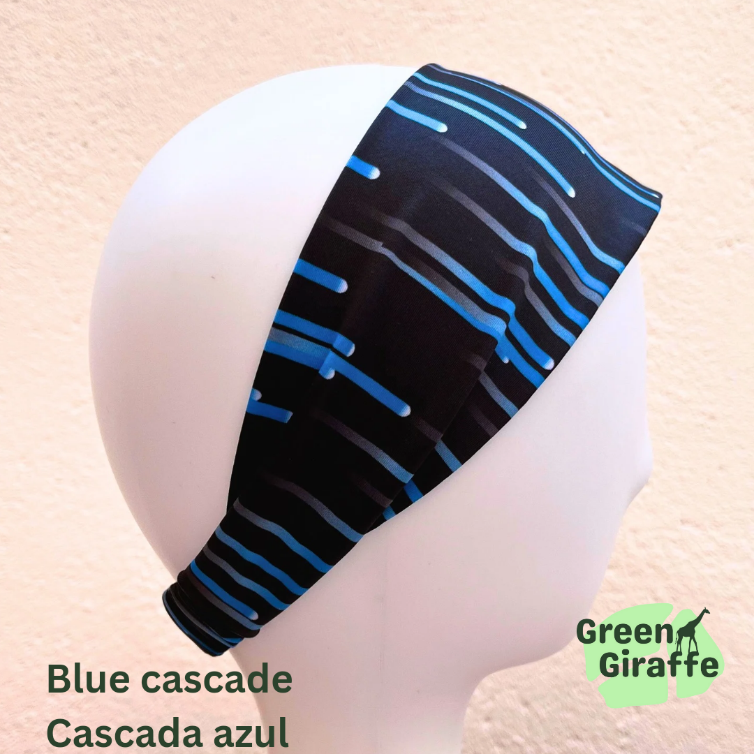 Elasticated Headband | Stretchy & Comfortable - Green Giraffe