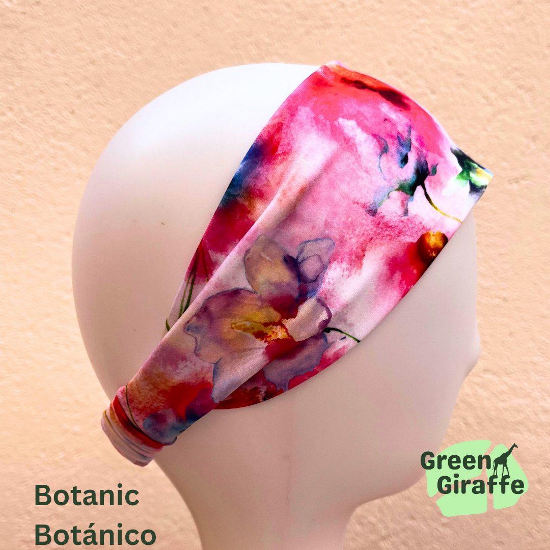 Elasticated Headband | Stretchy & Comfortable - Green Giraffe