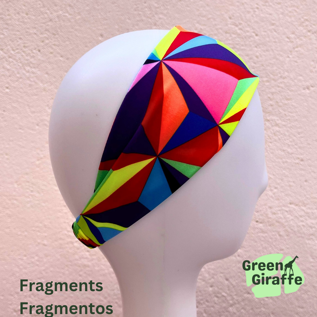 Elasticated Headband | Stretchy & Comfortable - Green Giraffe