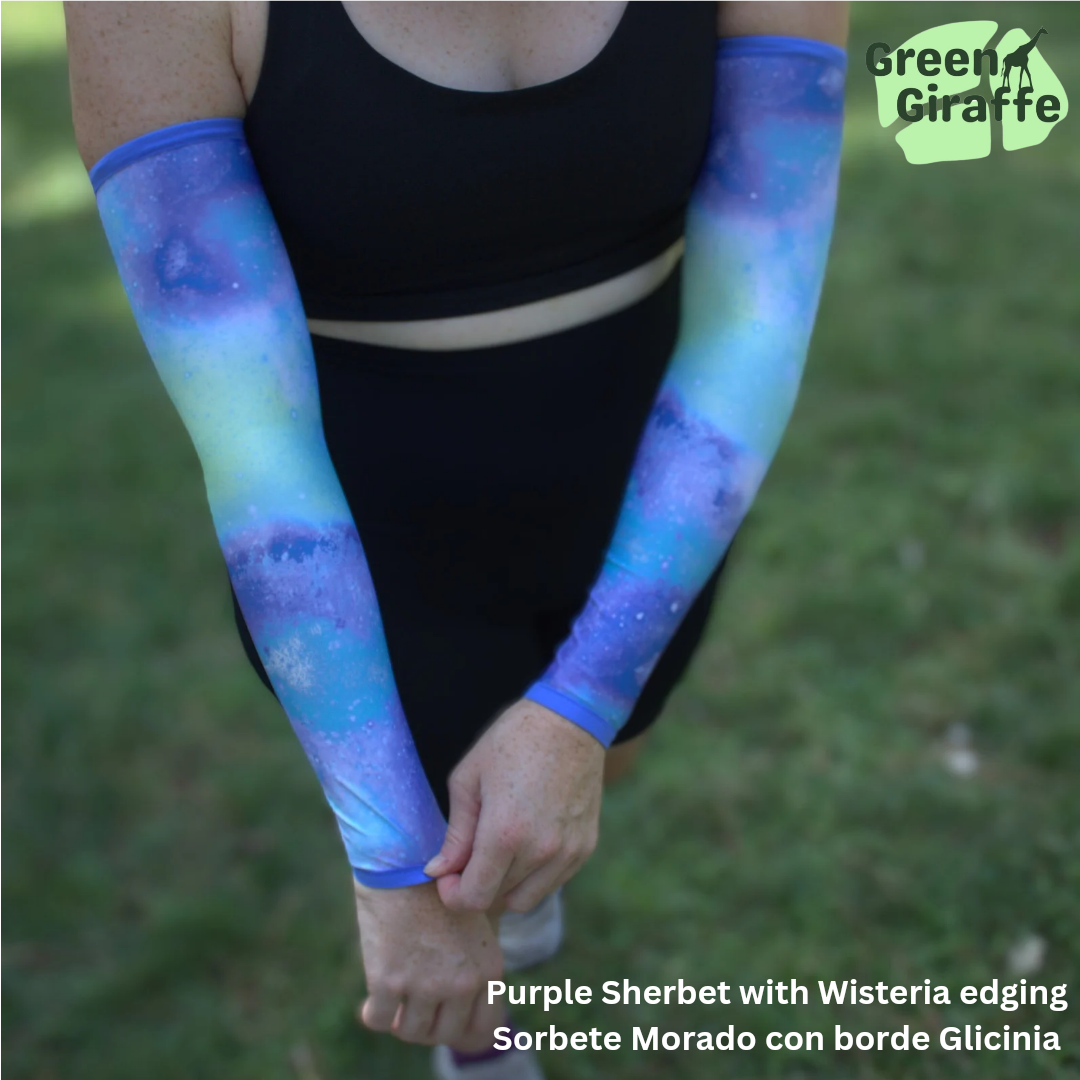 Arm Cozies - Purple sherbet - Green Giraffe
