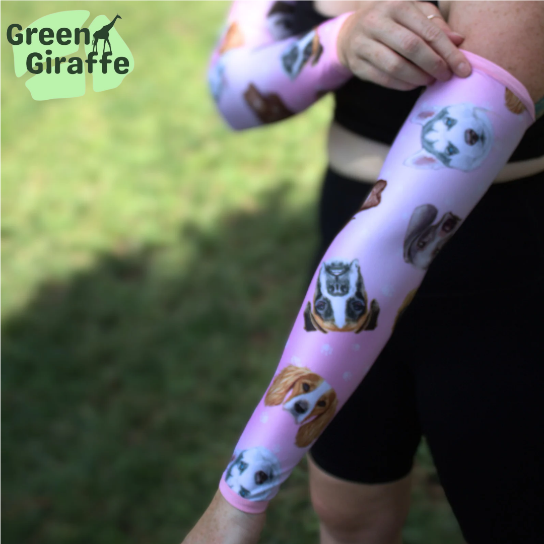 Dogs Arm Cozies, adorable dog-themed design perfect for animal lovers during exercise.
