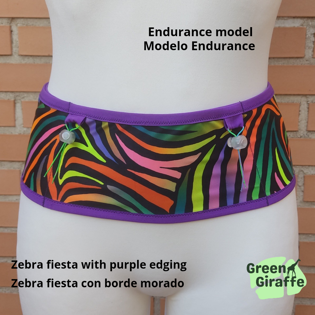 RunPouch Running Belt - Zebra fiesta - Green Giraffe