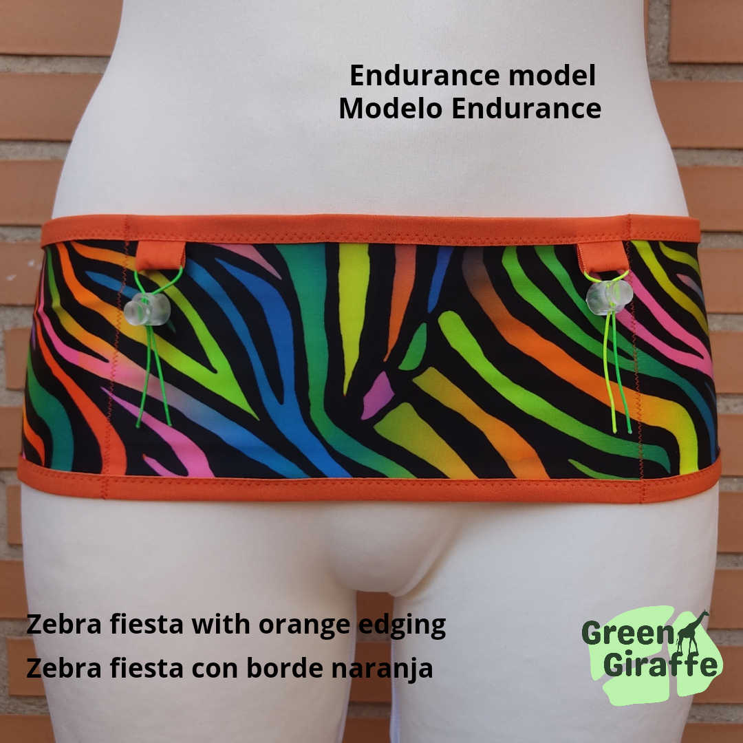 RunPouch Running Belt - Zebra fiesta - Green Giraffe