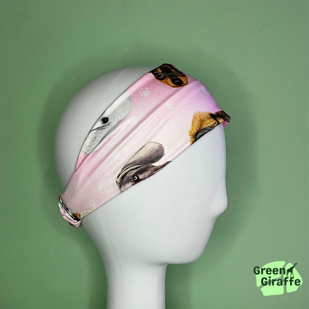 SALE | Dogs Elasticated Headband - Green Giraffe